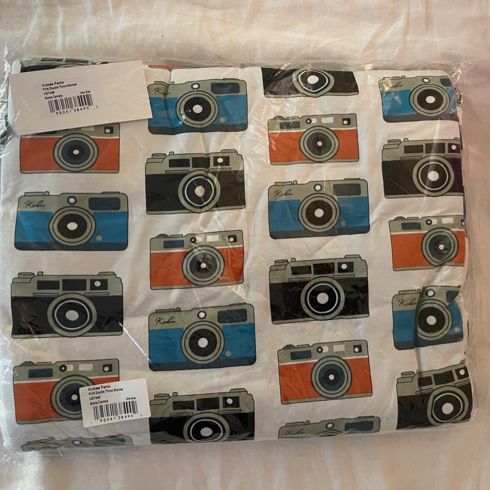 Kickee Pants Double Layer Throw Blanket in Mom's Camera print